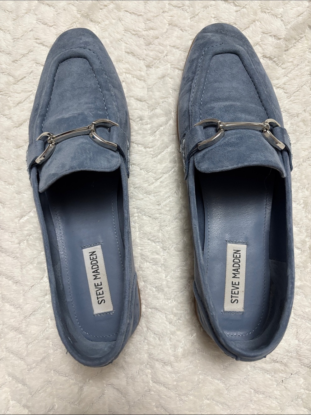 Steve Madden Men’s Slate Blue Suede Bit Loafers
